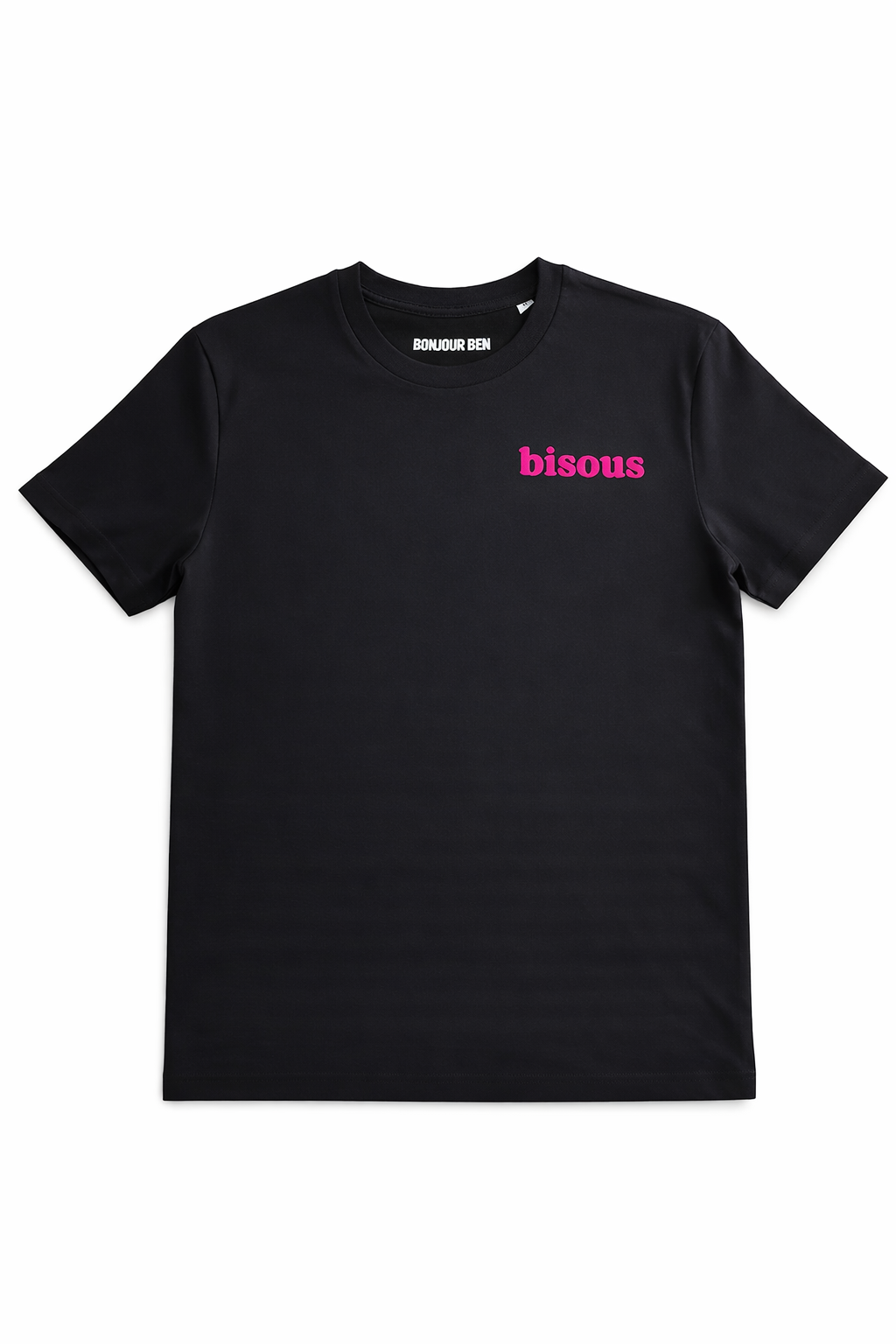 T-shirt Bisous Noir/Rose Néon
