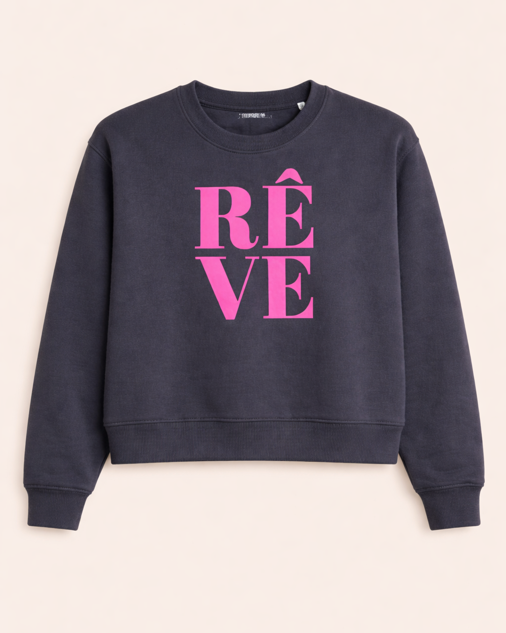 RÊVE Sweater – Grau / Neonpink