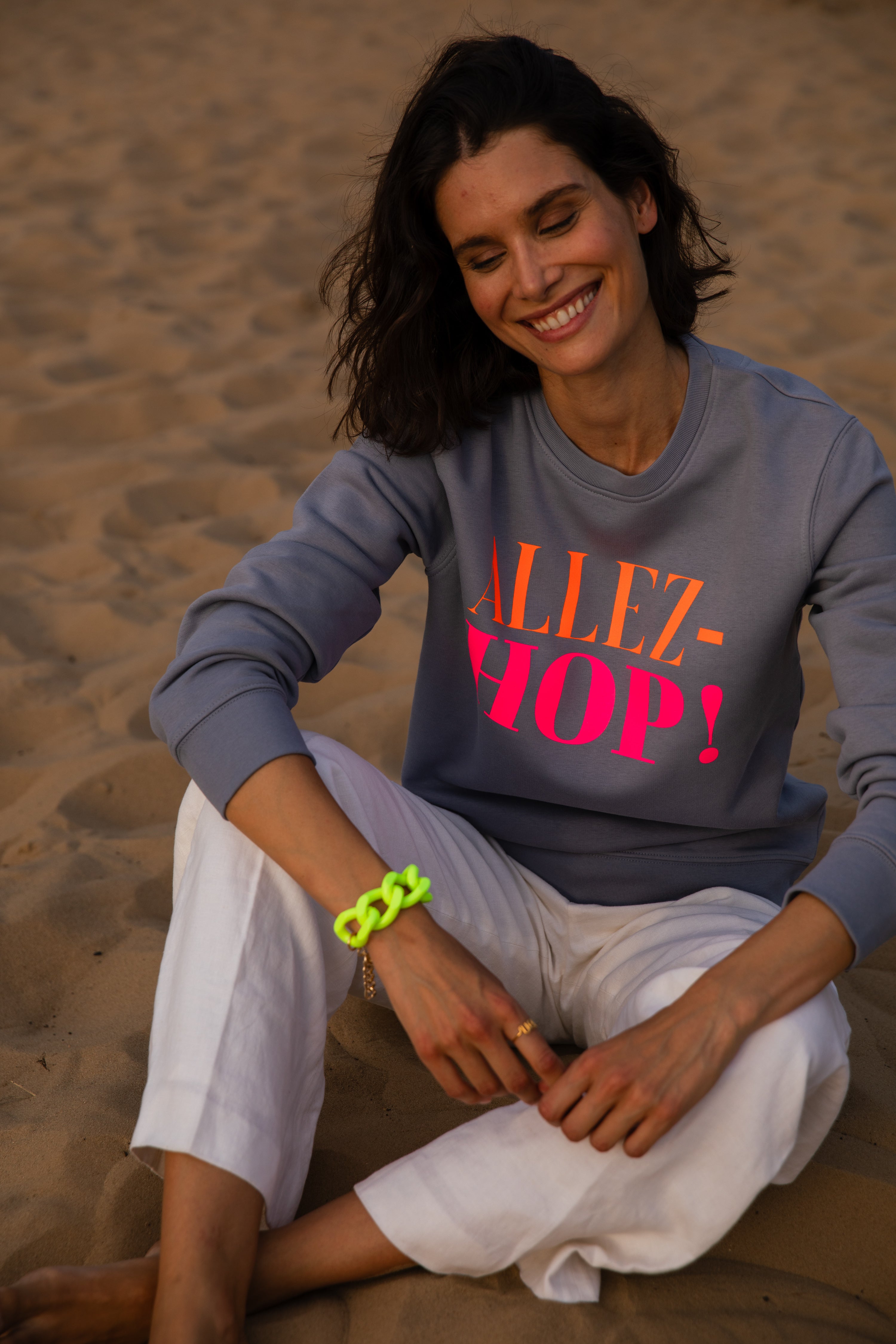 Allez-Hop Sweatshirt – Anthrazit / Neon